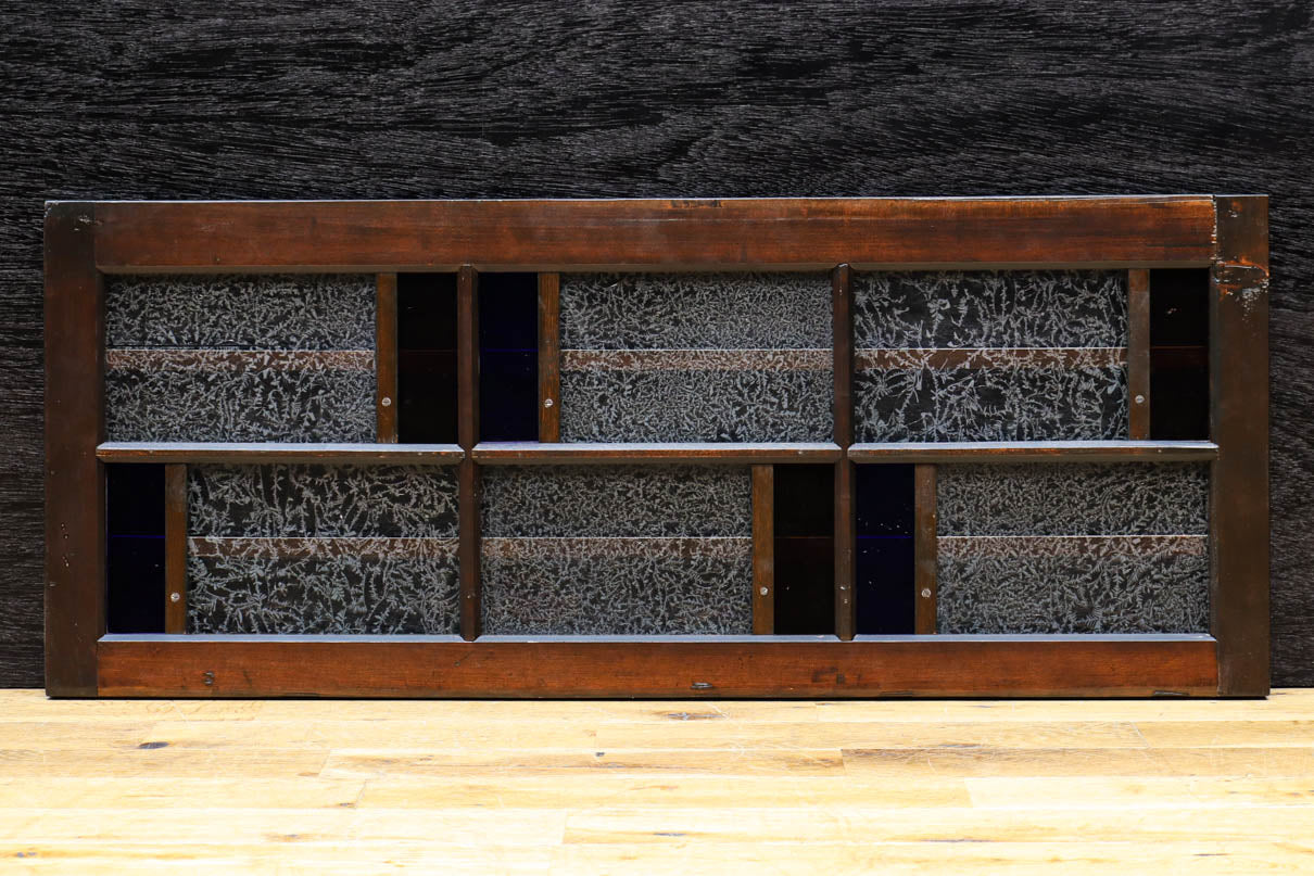 色ガラスがアクセントになるモダンデザインが素敵なガラス入り小型欄間　EZ2748ab　在庫(a:1 b:1)枚