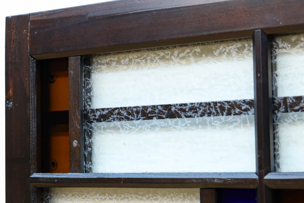 色ガラスがアクセントになるモダンデザインが素敵なガラス入り小型欄間　EZ2748ab　在庫(a:1 b:1)枚