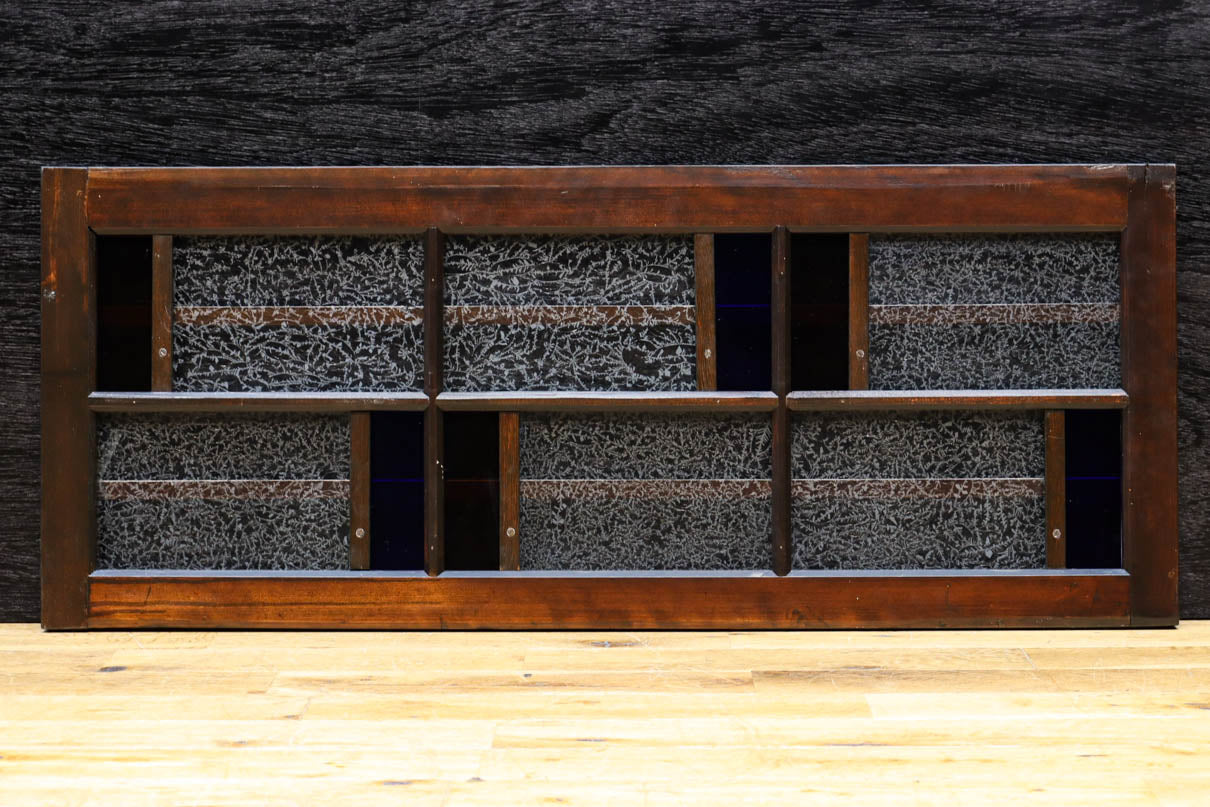 色ガラスがアクセントになるモダンデザインが素敵なガラス入り小型欄間　EZ2748ab　在庫(a:1 b:1)枚