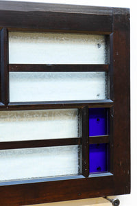 色ガラスがアクセントになるモダンデザインが素敵なガラス入り小型欄間　EZ2748ab　在庫(a:1 b:1)枚