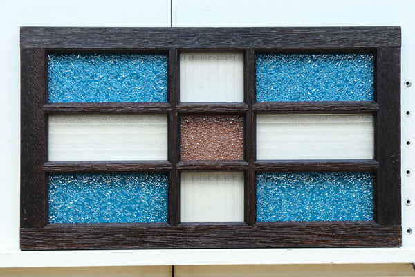 爽やかで上品な色合いが素敵な ガラス入り小型欄間　EZ2762　在庫1枚