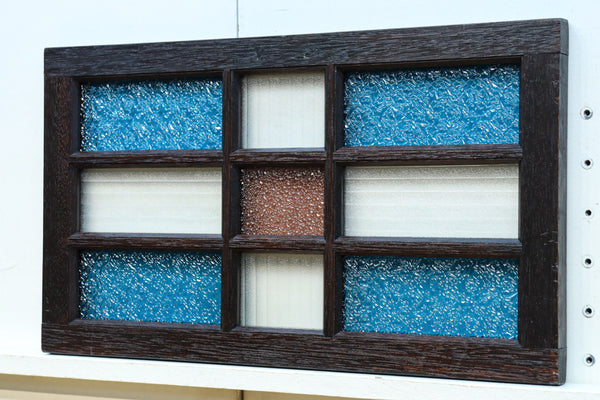 爽やかで上品な色合いが素敵な ガラス入り小型欄間　EZ2762　在庫1枚