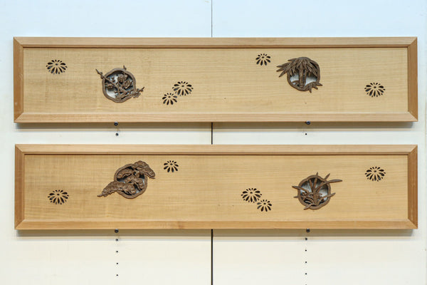 松竹梅の窓絵が上品な欄間　EZ2763ab　在庫(a:1 b:1)枚