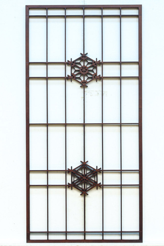 麻の葉と胡麻組子の装飾で雅な面持ちの小型建具素材　EZ2803　在庫2枚