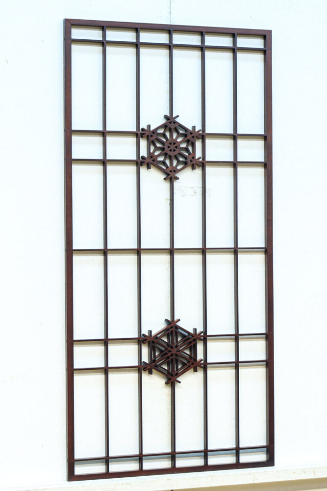 麻の葉と胡麻組子の装飾で雅な面持ちの小型建具素材　EZ2803　在庫2枚