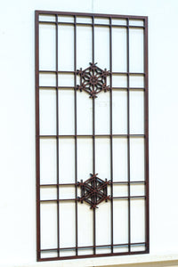 麻の葉と胡麻組子の装飾で雅な面持ちの小型建具素材　EZ2803　在庫2枚