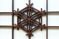 麻の葉と胡麻組子の装飾で雅な面持ちの小型建具素材　EZ2803　在庫2枚