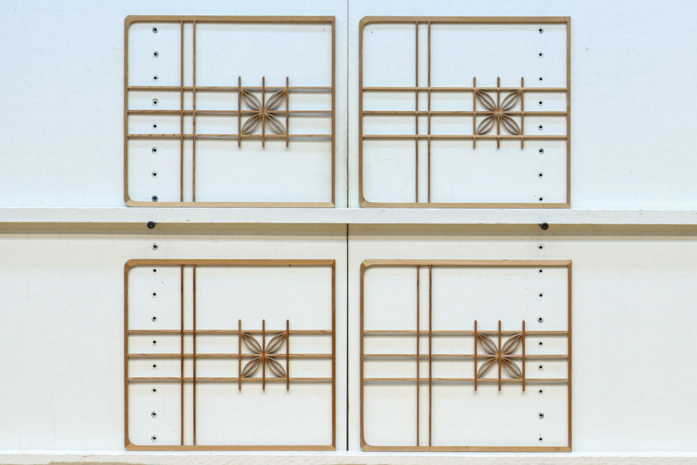 シンプルデザイン！！七宝組子装飾で風情ある小型欄間素材　EZ2805b　在庫４枚