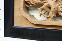 稀少サイズ‼︎見事な枝ぶりの松と鷹の彫刻小型欄間　EZ2809　在庫1枚