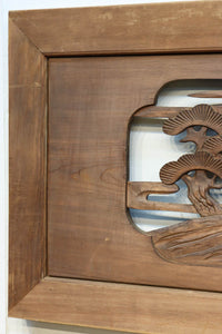 雄大な富士山と松の風景が美しい彫刻欄間　EZ2810　在庫1枚