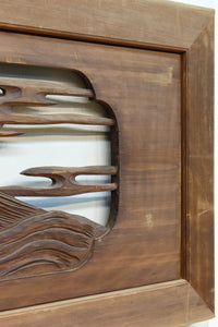 雄大な富士山と松の風景が美しい彫刻欄間　EZ2810　在庫1枚