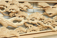 鶴と松を細やかに描いた彫刻欄間　EZ2812ab　在庫(a:1  b:1)枚