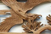 力強い鷹を描いた立体感のある彫刻欄間　EZ2813ab　在庫(a:1 b:1)枚