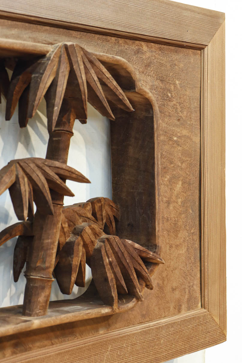 立体感ある梅や菊を華やかに描く彫刻欄間　EZ2814ab　在庫(a:1 b:1)枚