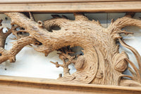 立体感ある梅や菊を華やかに描く彫刻欄間　EZ2814ab　在庫(a:1 b:1)枚