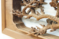 立体感ある梅や菊を華やかに描く彫刻欄間　EZ2814ab　在庫(a:1 b:1)枚