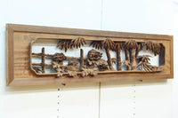 立体感ある梅や菊を華やかに描く彫刻欄間　EZ2814ab　在庫(a:1 b:1)枚