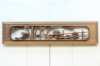 立体感ある梅や菊を華やかに描く彫刻欄間　EZ2814ab　在庫(a:1 b:1)枚