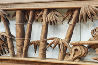 立体感ある梅や菊を華やかに描く彫刻欄間　EZ2814ab　在庫(a:1 b:1)枚