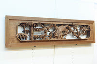 立体感ある梅や菊を華やかに描く彫刻欄間　EZ2814ab　在庫(a:1 b:1)枚