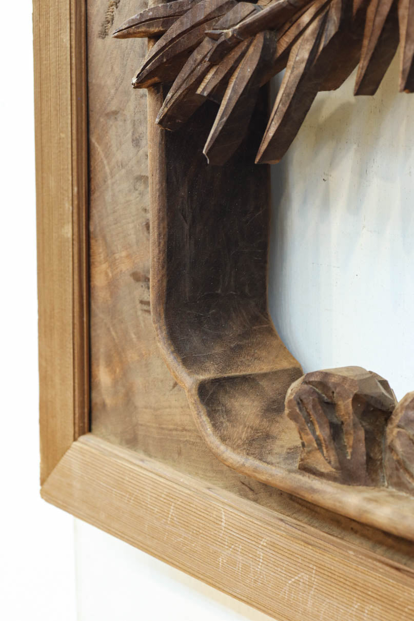 立体感ある梅や菊を華やかに描く彫刻欄間　EZ2814ab　在庫(a:1 b:1)枚