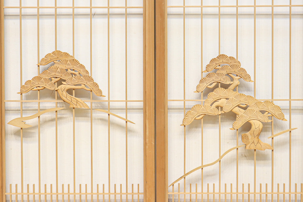 冠雪した富士を望む窓絵の気品ある書院セット　EZ2815　在庫4枚1組