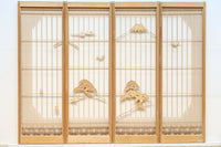 冠雪した富士を望む窓絵の気品ある書院セット　EZ2815　在庫4枚1組