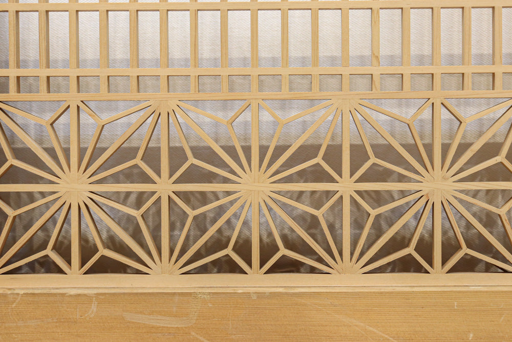 冠雪した富士を望む窓絵の気品ある書院セット　EZ2815　在庫4枚1組