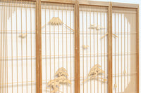 冠雪した富士を望む窓絵の気品ある書院セット　EZ2815　在庫4枚1組