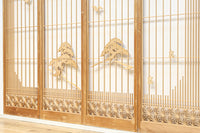 冠雪した富士を望む窓絵の気品ある書院セット　EZ2815　在庫4枚1組