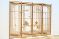 冠雪した富士を望む窓絵の気品ある書院セット　EZ2815　在庫4枚1組