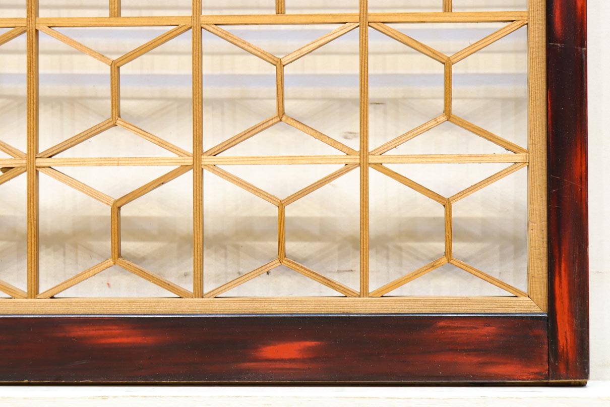 美しい朱漆枠の上品な書院　EZ2817　在庫4枚　