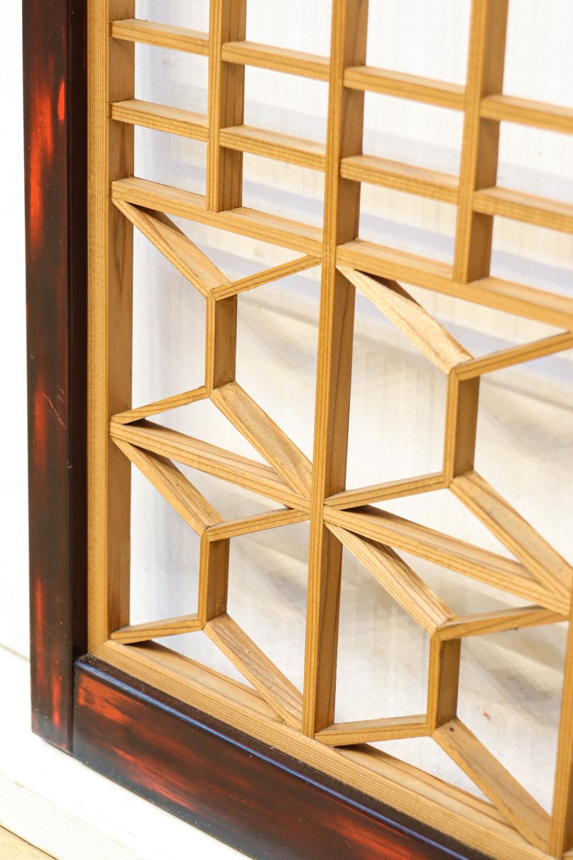 美しい朱漆枠の上品な書院　EZ2817　在庫4枚　