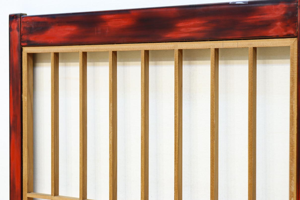 美しい朱漆枠の上品な書院　EZ2817　在庫4枚　