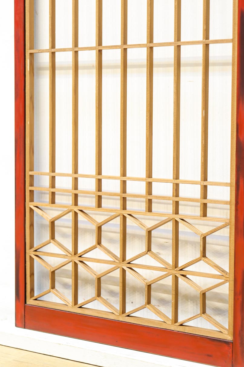 美しい朱漆枠の上品な書院　EZ2817　在庫4枚　