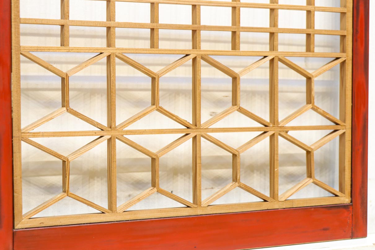 美しい朱漆枠の上品な書院　EZ2817　在庫4枚　