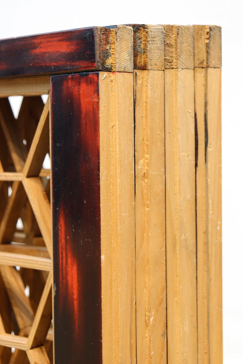 美しい朱漆枠の上品な書院　EZ2817　在庫4枚　