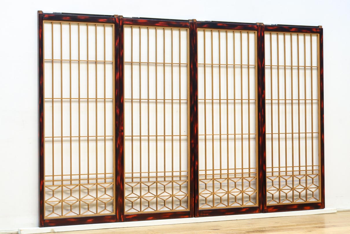 美しい朱漆枠の上品な書院　EZ2817　在庫4枚　