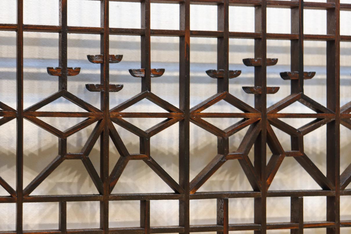 桐組子帯装飾と幾何学組子で雅な面持ちある書院　EZ2818　在庫4枚