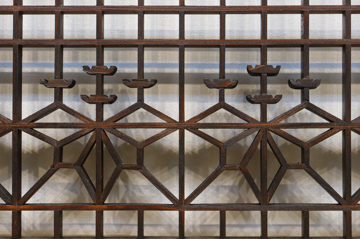 桐組子帯装飾と幾何学組子で雅な面持ちある書院　EZ2818　在庫4枚