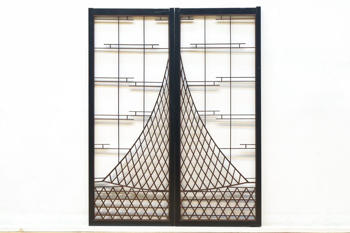 投網を描いたモダンな雰囲気の書院セット　EZ2821　在庫2枚1組