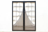 投網を描いたモダンな雰囲気の書院セット　EZ2821　在庫2枚1組