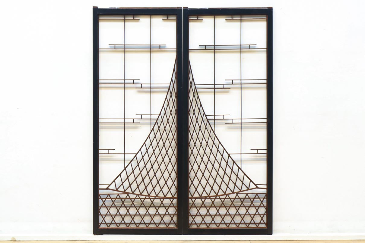 投網を描いたモダンな雰囲気の書院セット　EZ2821　在庫2枚1組