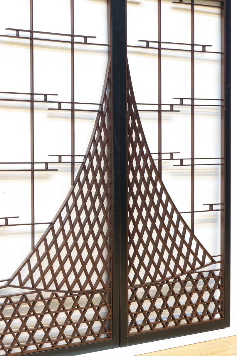 投網を描いたモダンな雰囲気の書院セット　EZ2821　在庫2枚1組