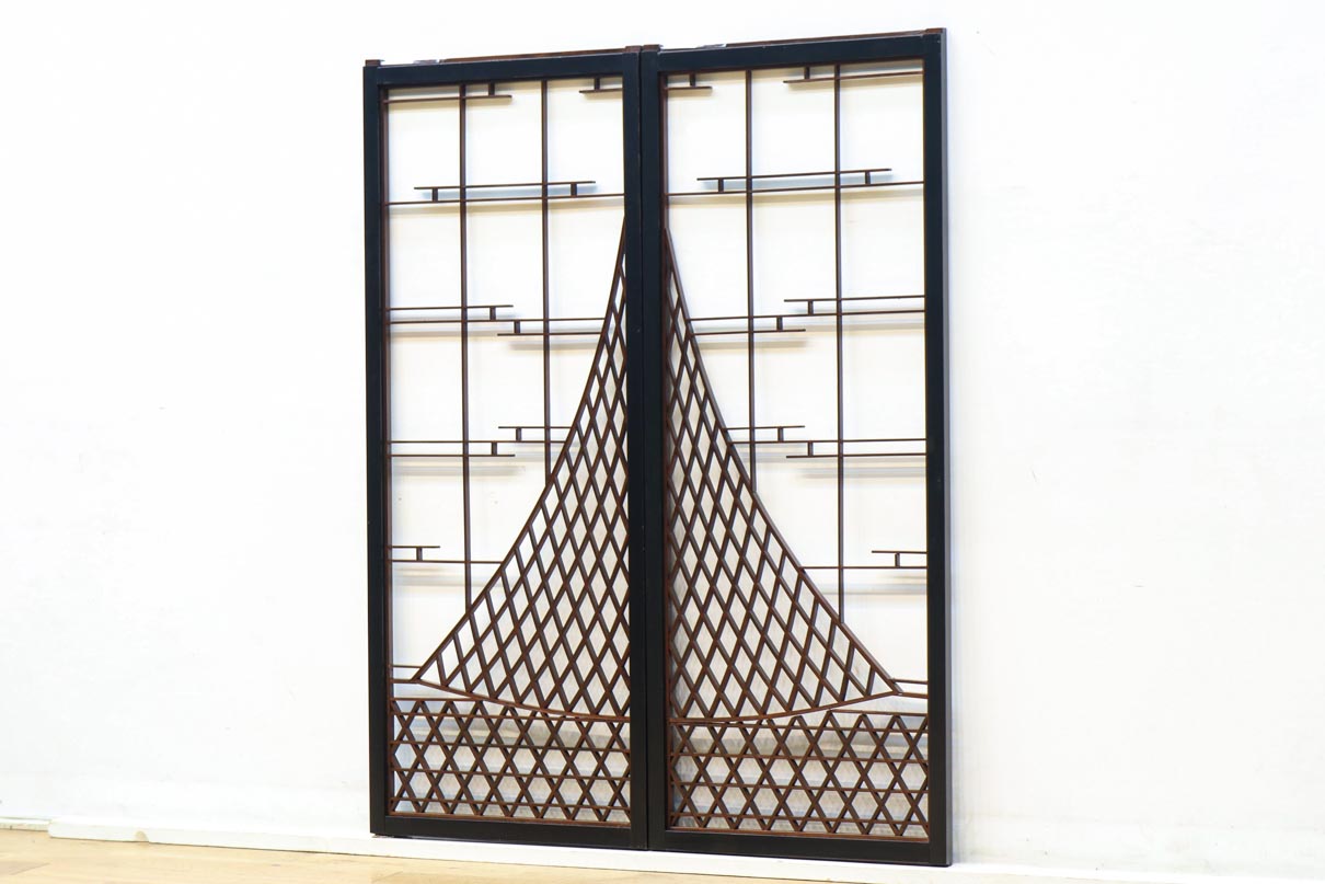 投網を描いたモダンな雰囲気の書院セット　EZ2821　在庫2枚1組