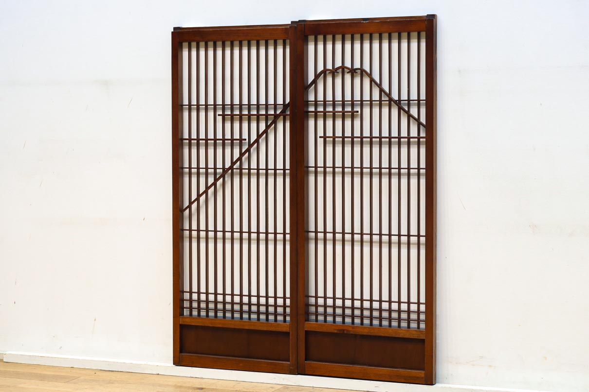 富士の頂をシンプルに描いた書院セット　EZ2825　在庫2枚1組