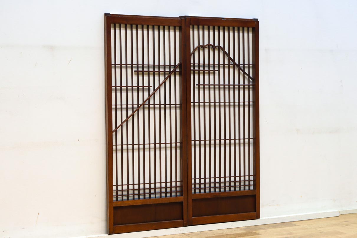 富士の頂をシンプルに描いた書院セット　EZ2825　在庫2枚1組