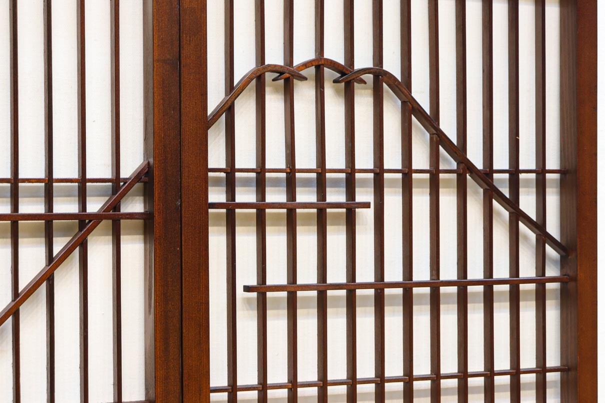 富士の頂をシンプルに描いた書院セット　EZ2825　在庫2枚1組