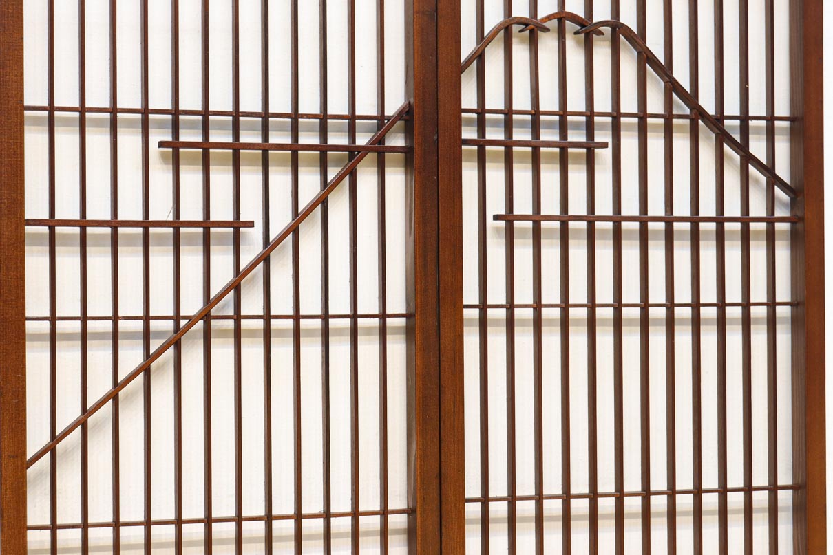 富士の頂をシンプルに描いた書院セット　EZ2825　在庫2枚1組