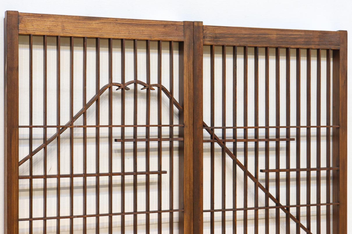 富士の頂をシンプルに描いた書院セット　EZ2825　在庫2枚1組